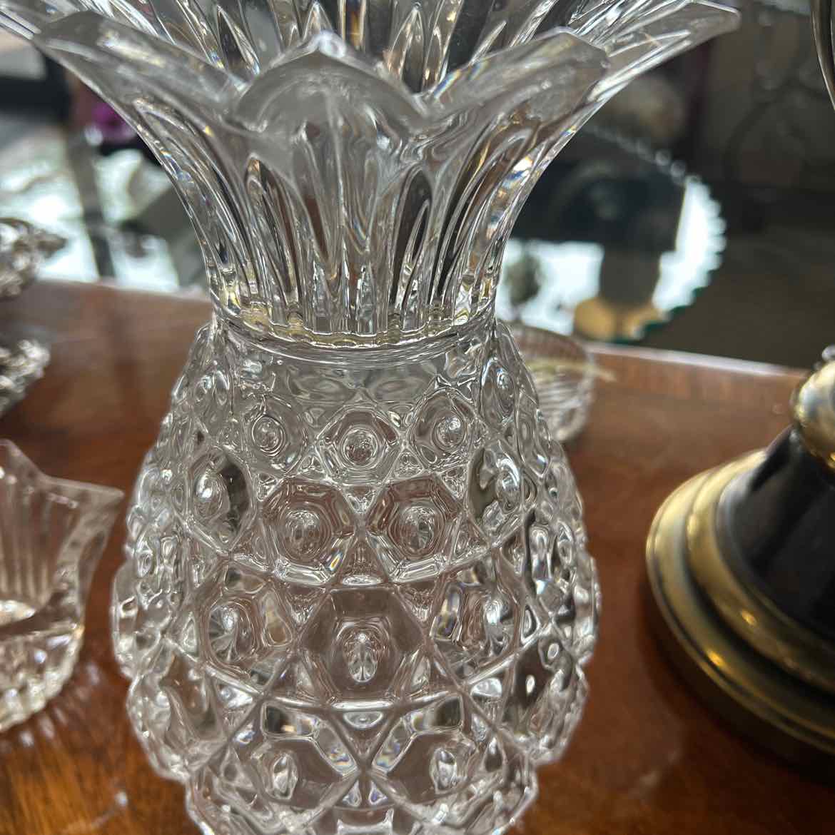 Crystal Pineapple Cut Glass Vase