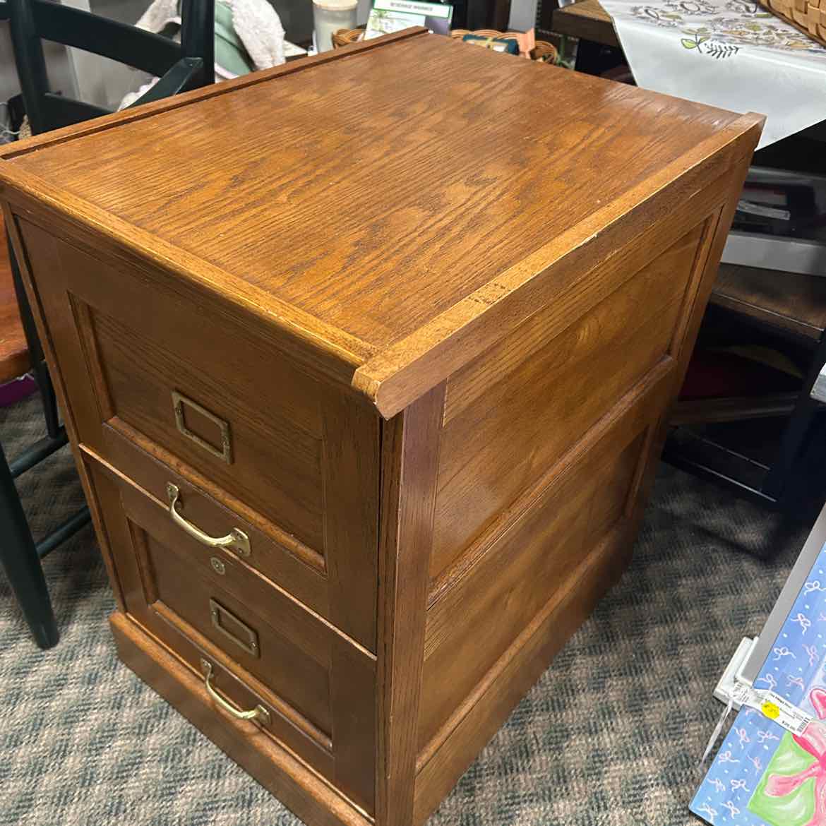 2 Drawer Wood File Cabinet