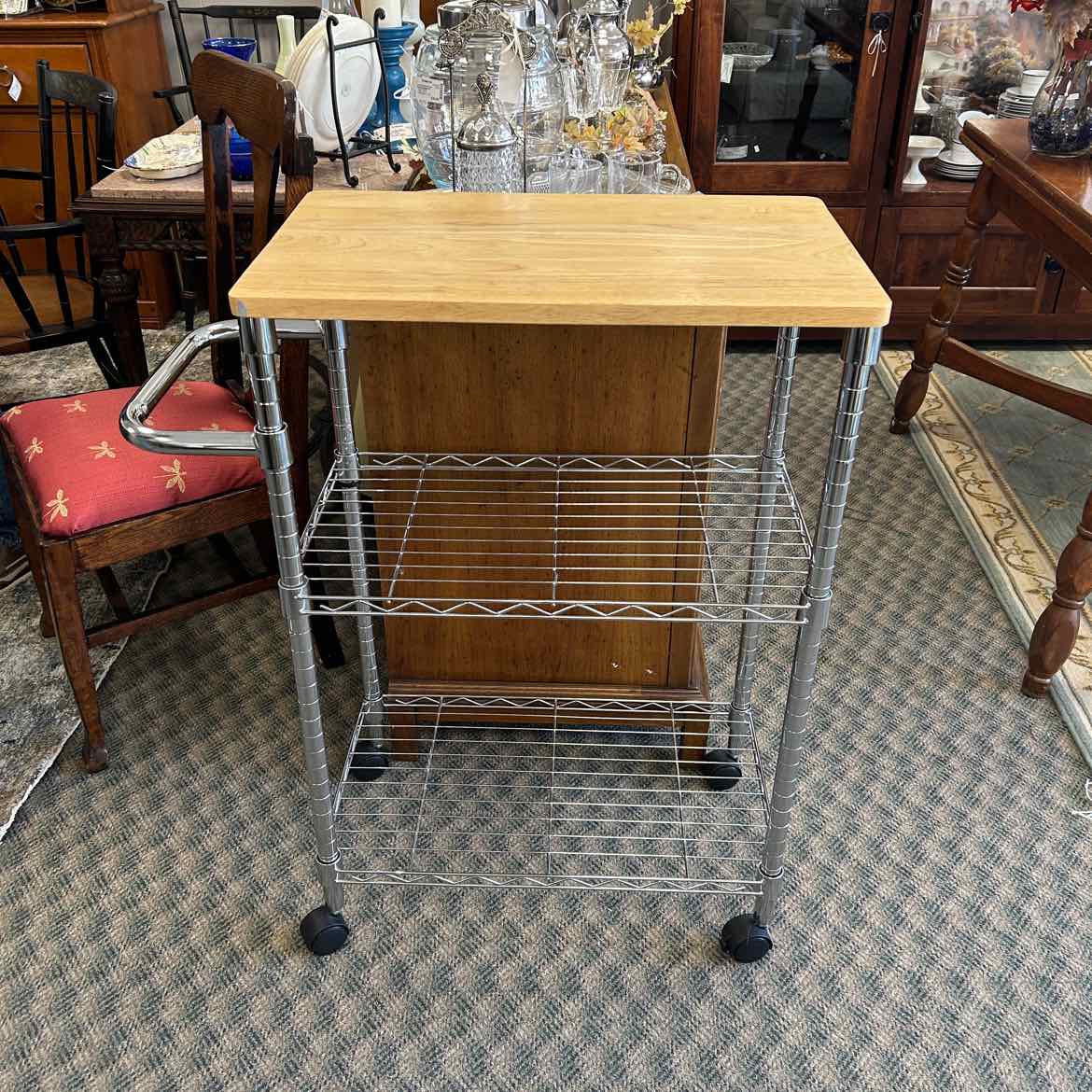 Metal & Wood Utility Cart