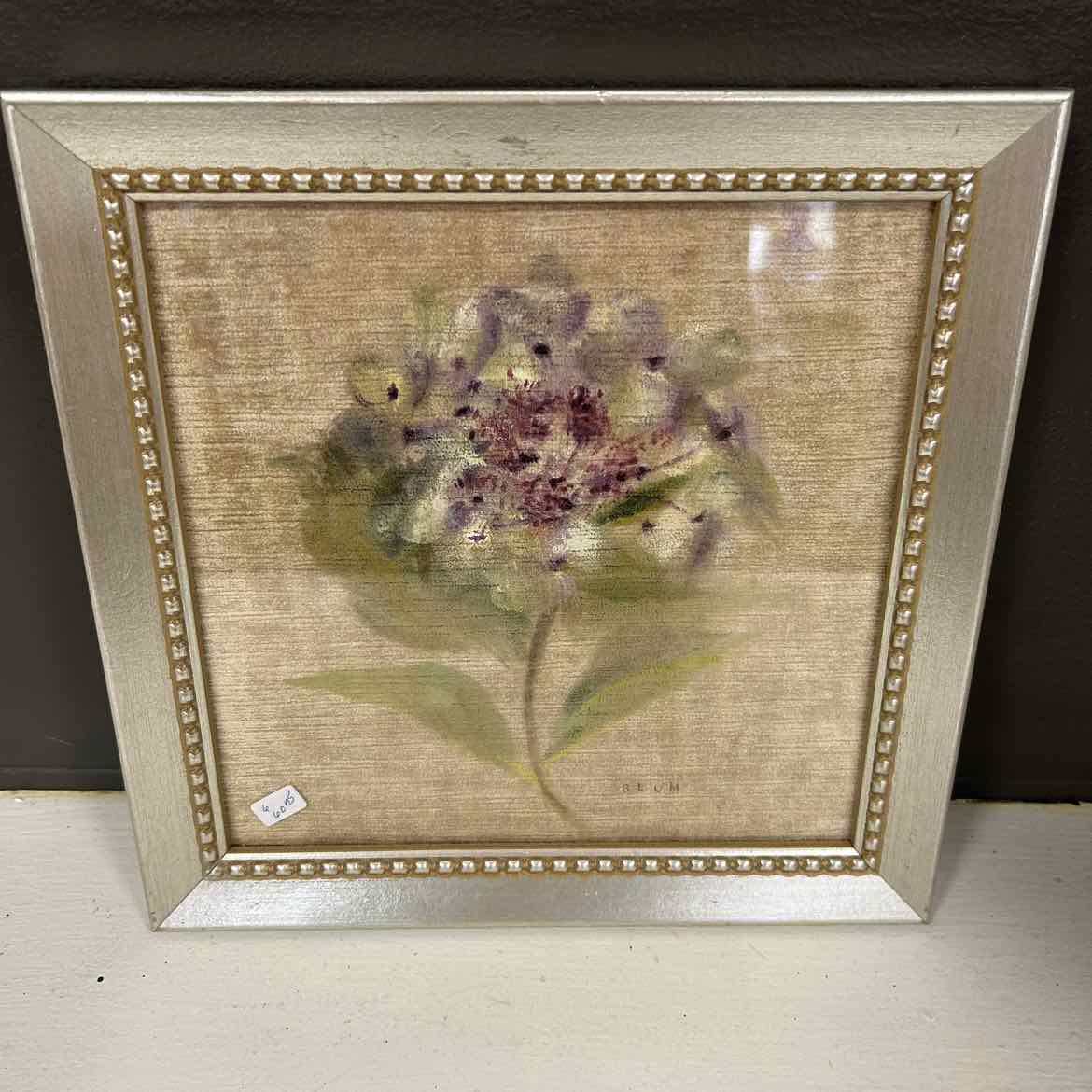 Muted Lavender Flower Picture in Silver Frame