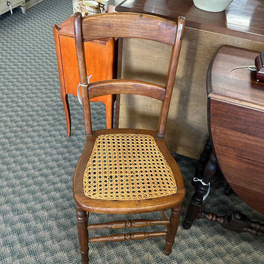 Wood Chair w/Cane Seat