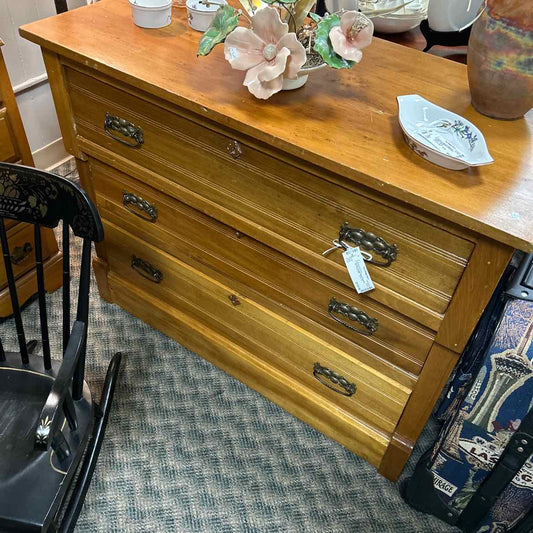 3 Drawer Vintage Wood Dresser