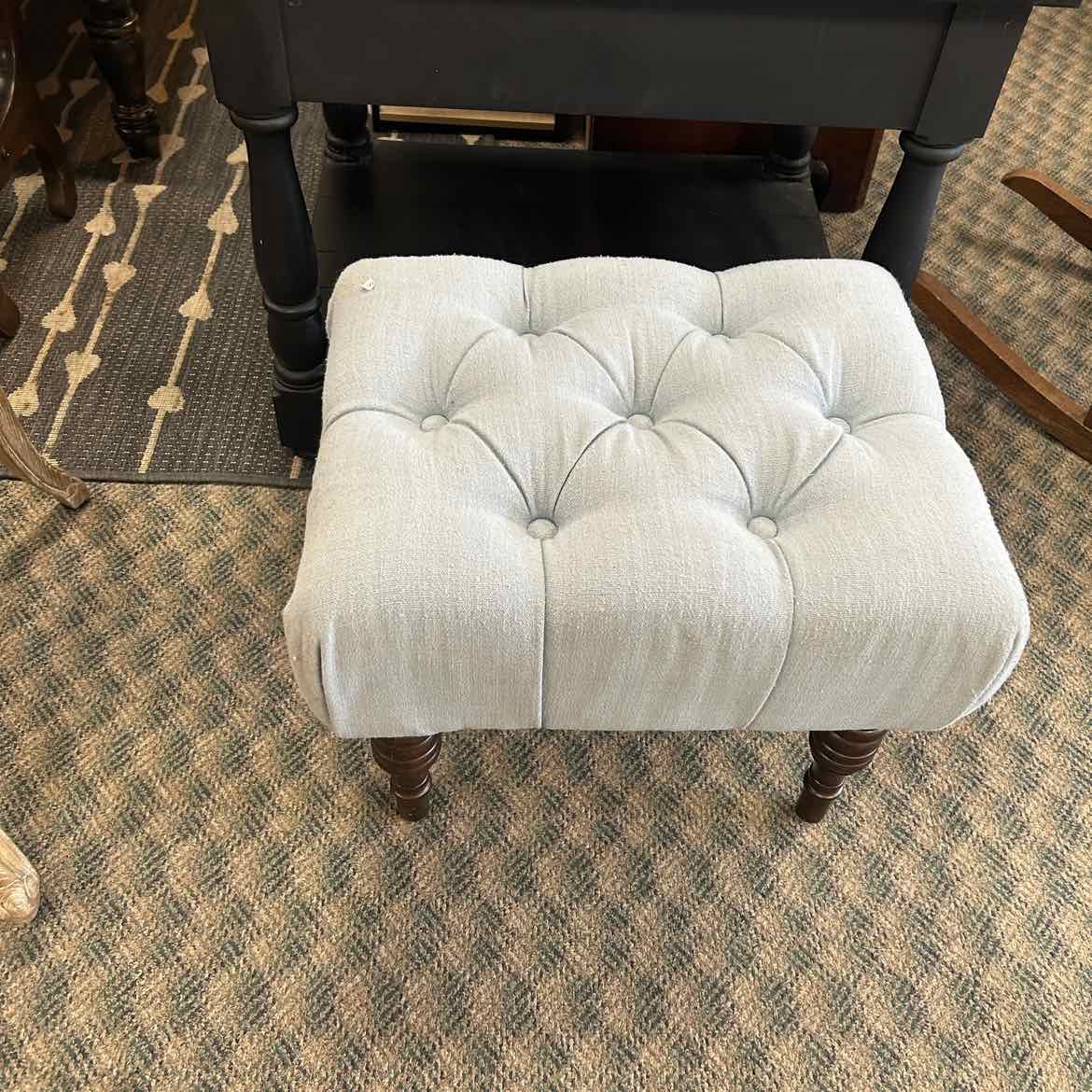 Light Blue Tufted Ottoman