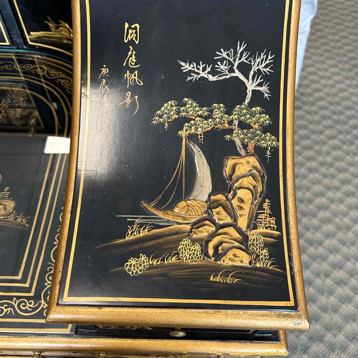 Wood Asian Secretary Desk AS IS