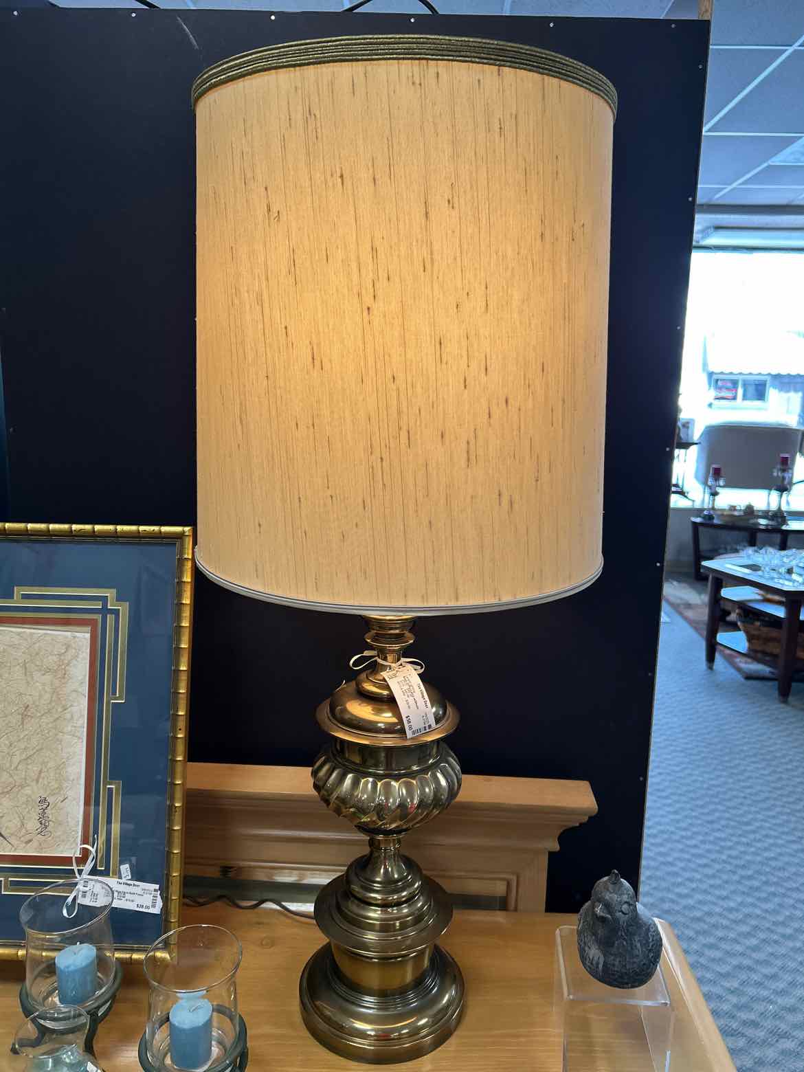 Brass Stiffel Lamp w/Shade