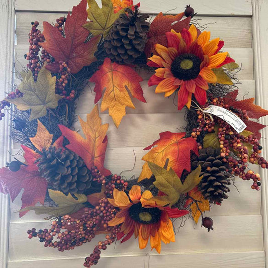 Autumn Wreath w/Pinecones & Berries