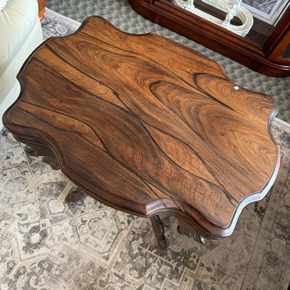 Antique Side Table w/Scalloped Edge