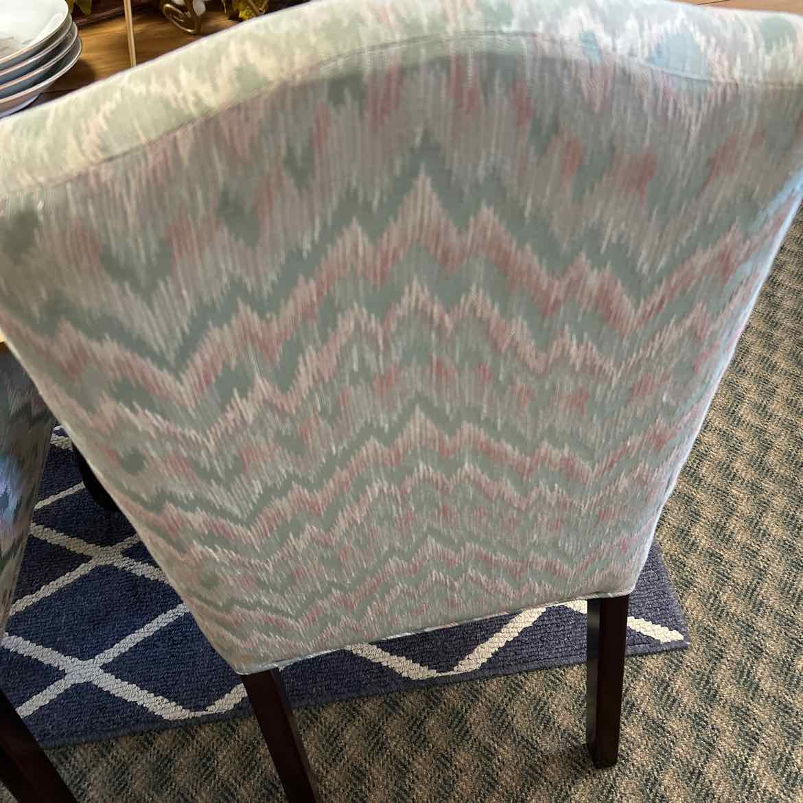 Teal & Pink Upholstered Pattern Chair