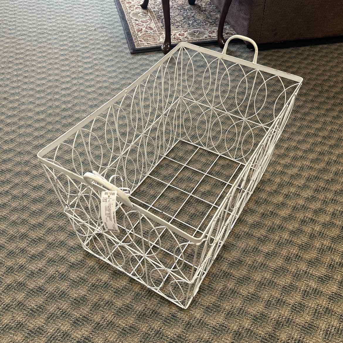 Large White Wire Basket