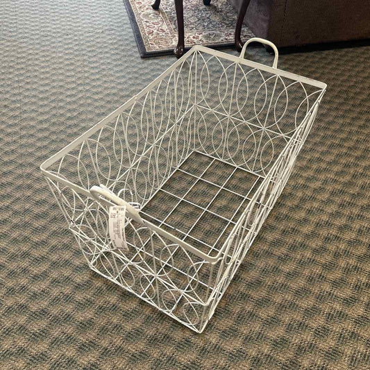 Large White Wire Basket