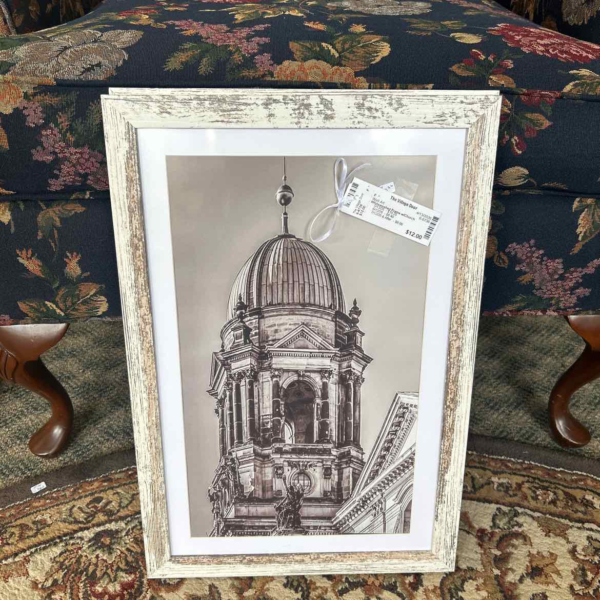 Whitewashed Frame w/Church