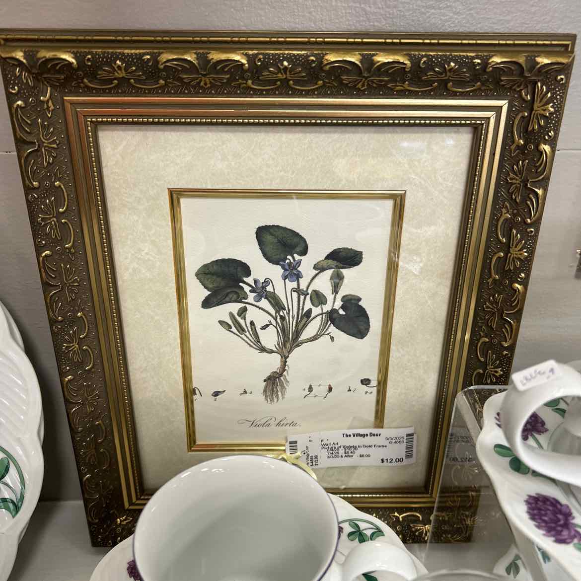 Picture of Violets in Gold Frame