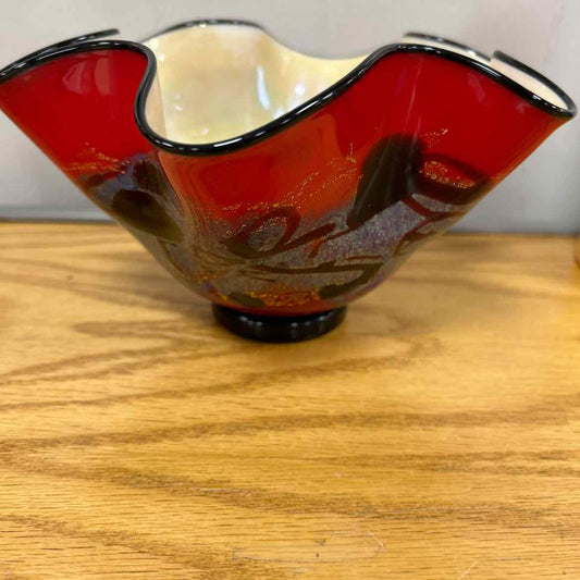 Nourot Glass Bowl Red/Black