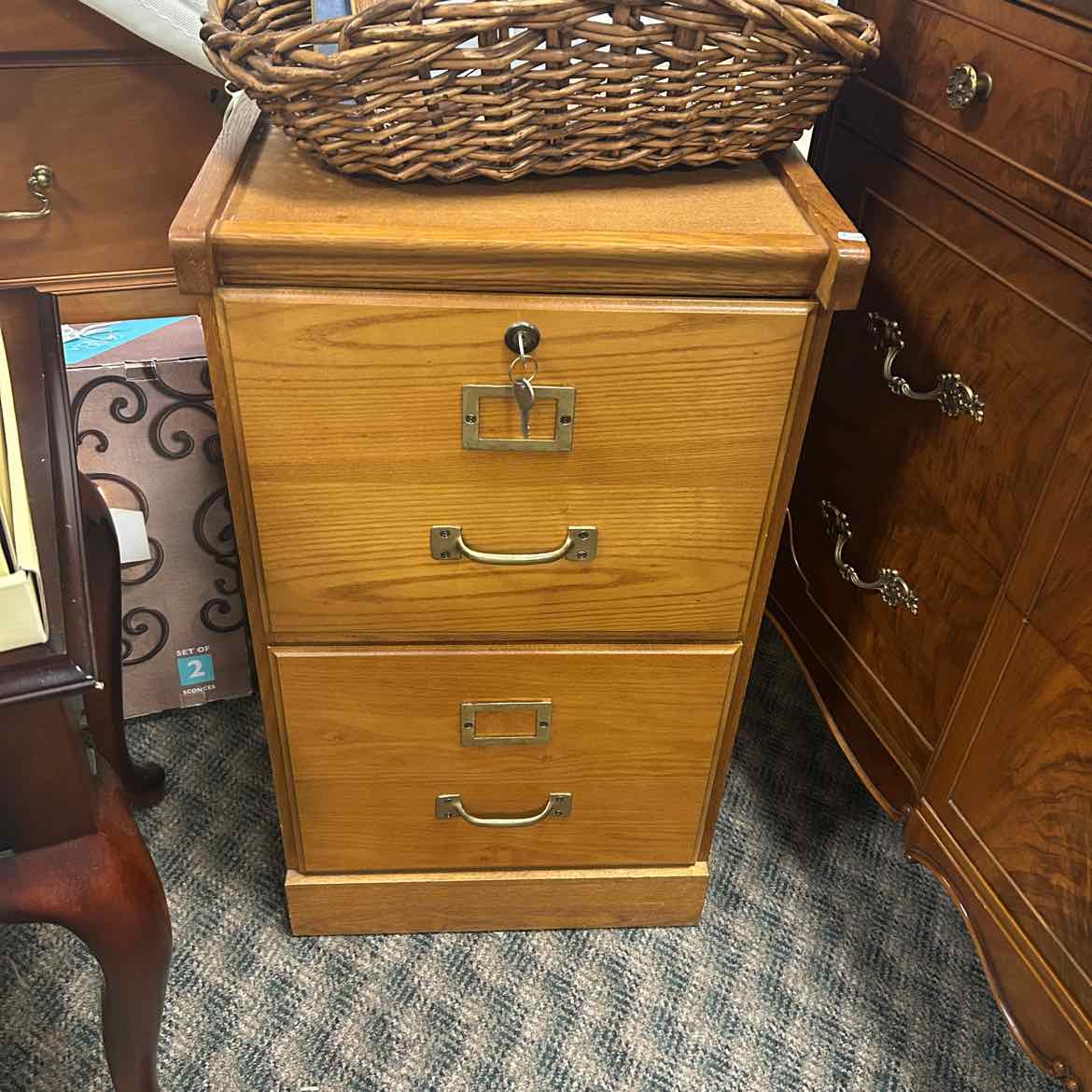 Small 2 Drawer w/Key File Cabinet