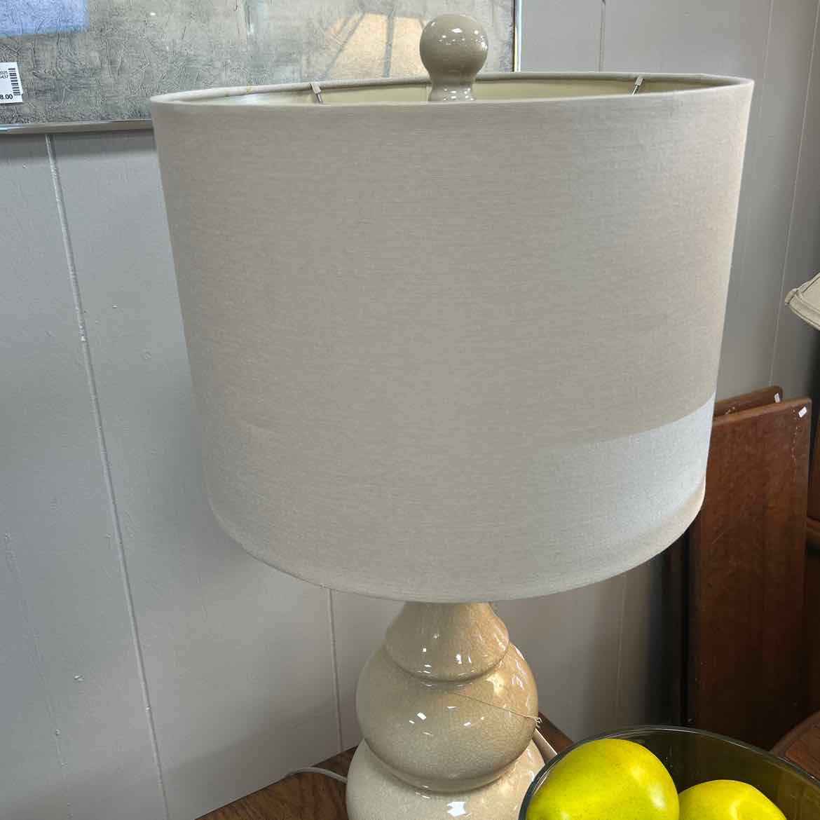 Cream Ceramic Lamp w/Shade