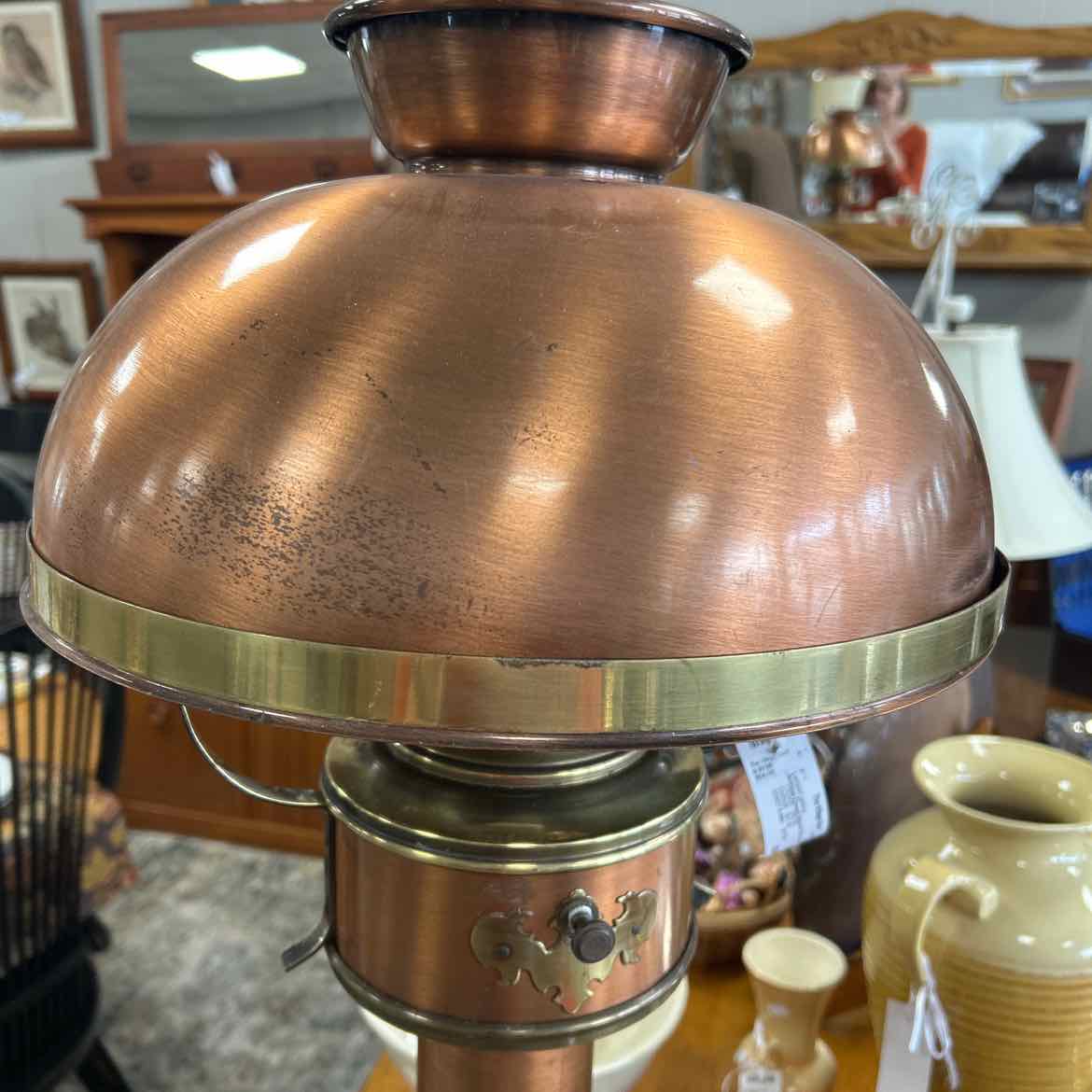 Antique Copper Electric Oil Lamp