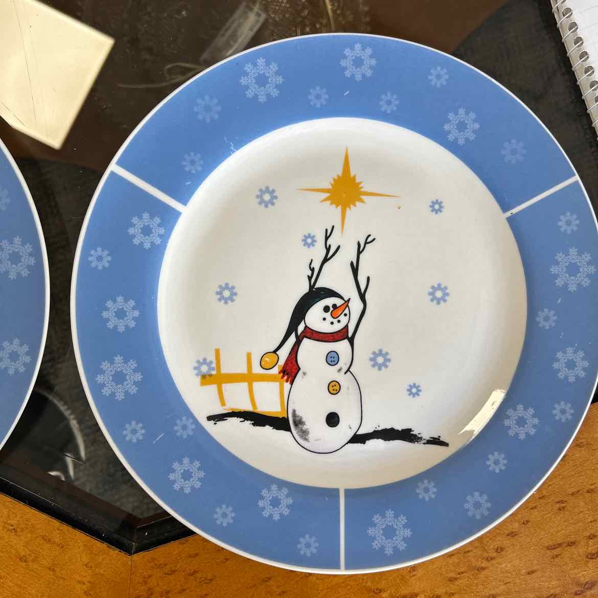 Set of 6 Snowman Plates