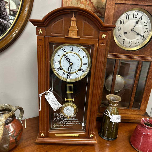 Wood Wall Clock -U.S. Constitution AS IS