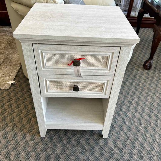2 Drawer Cream Nightstand As Is