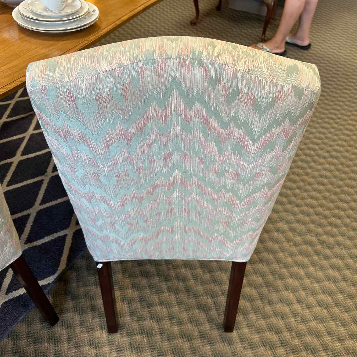 Teal & Pink Upholstered Pattern Chair