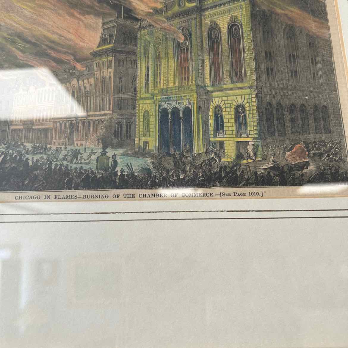 Original Engraving Chicago Fire