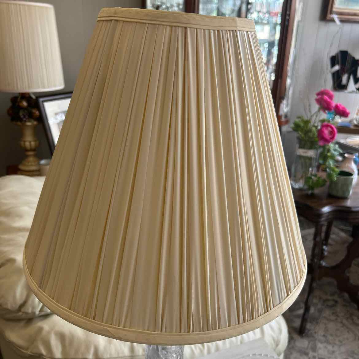 Cut Glass Lamp W Shade