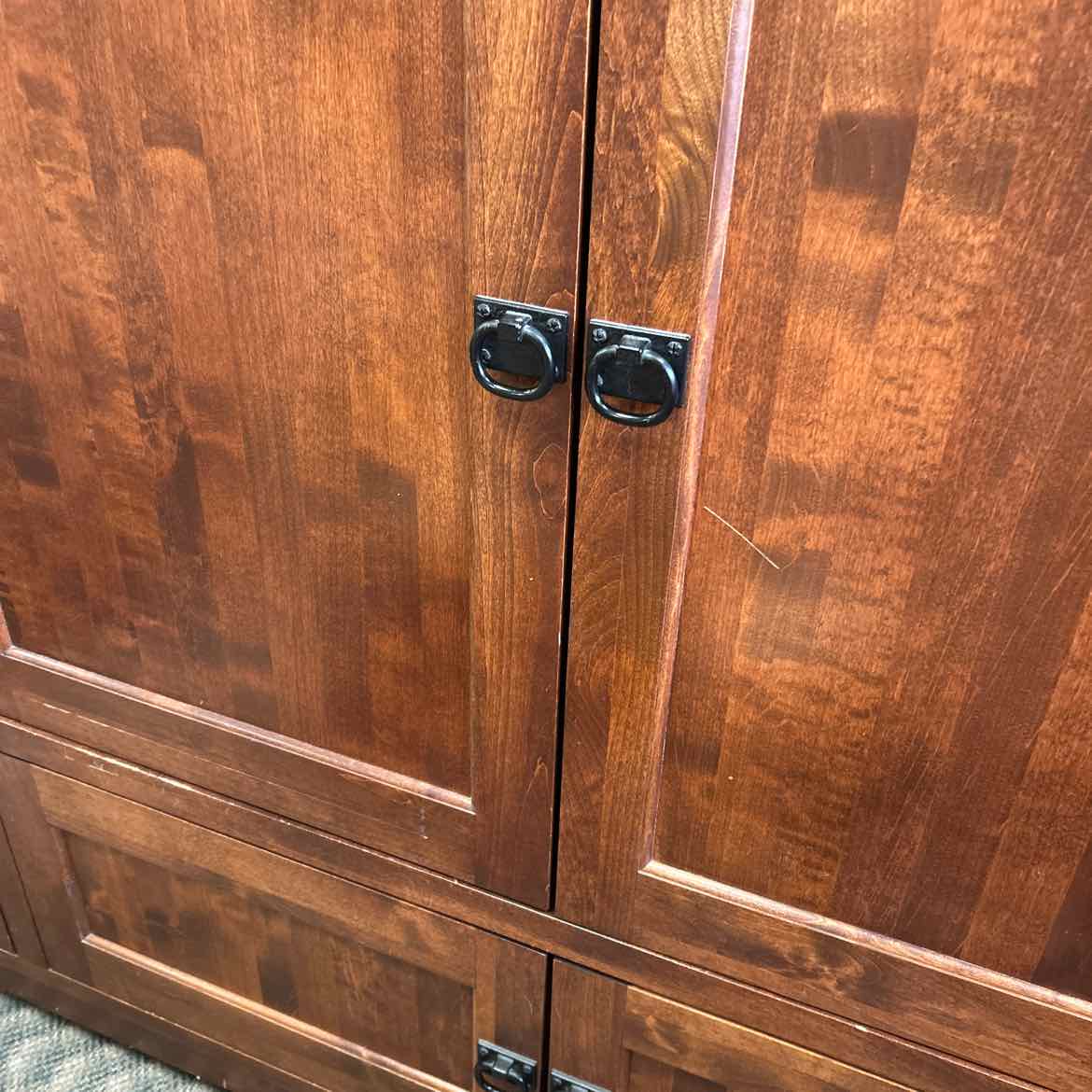 Wood Entertainment Cabinet w/Glass Door