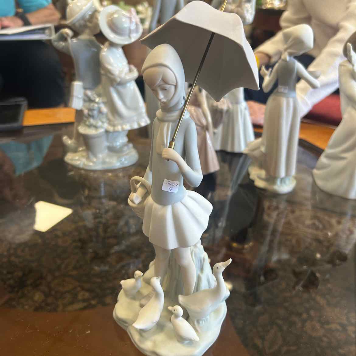 Lladro -Girl w/Umbrella & Ducks