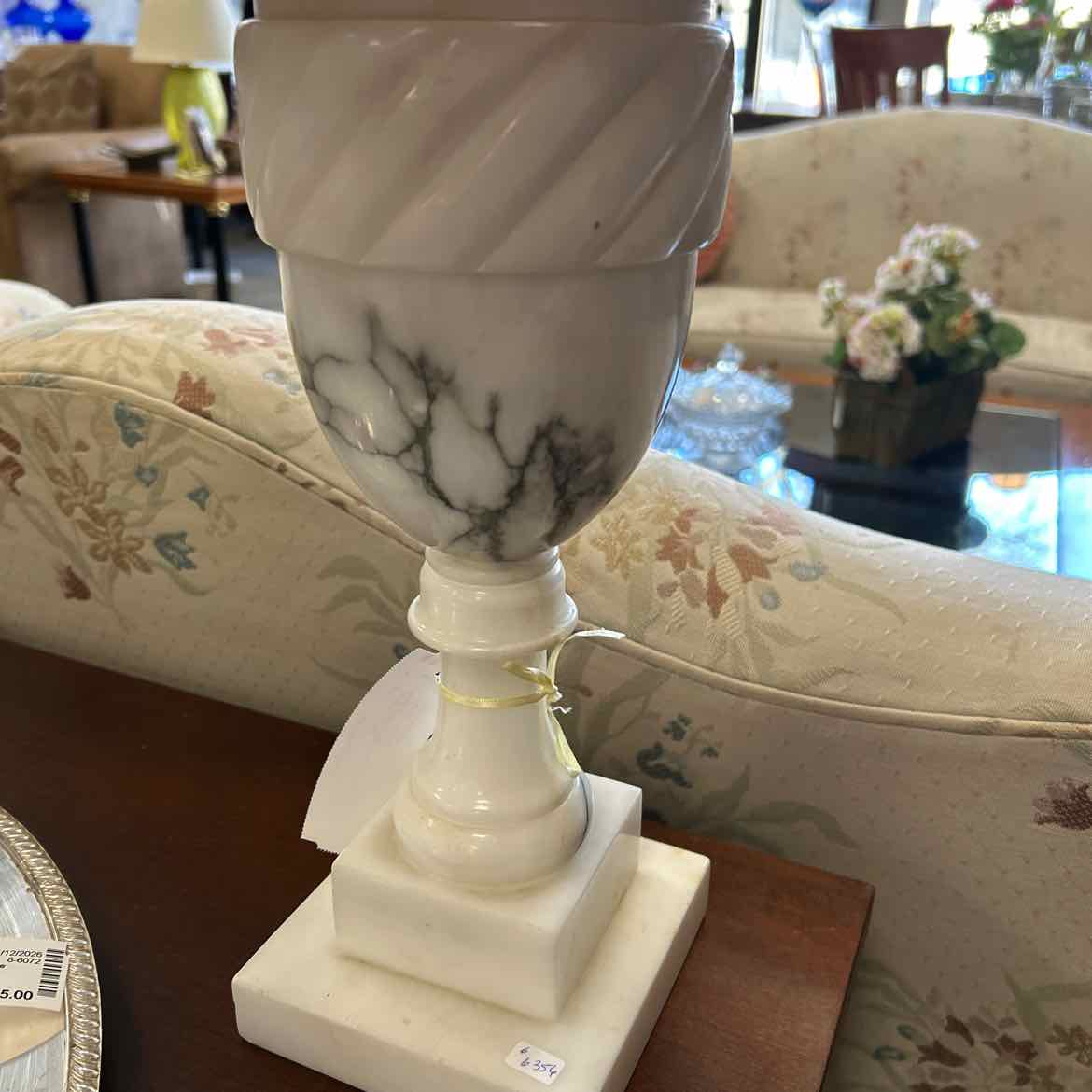 White & Gray Alabaster Lamp