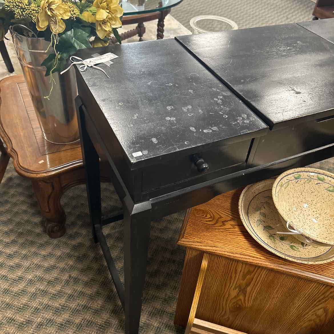 Black Vanity w/Mirror AS IS
