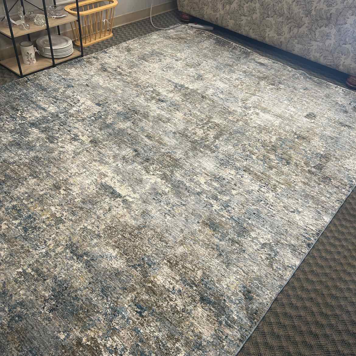 Speckled Tan & Teal Carpet