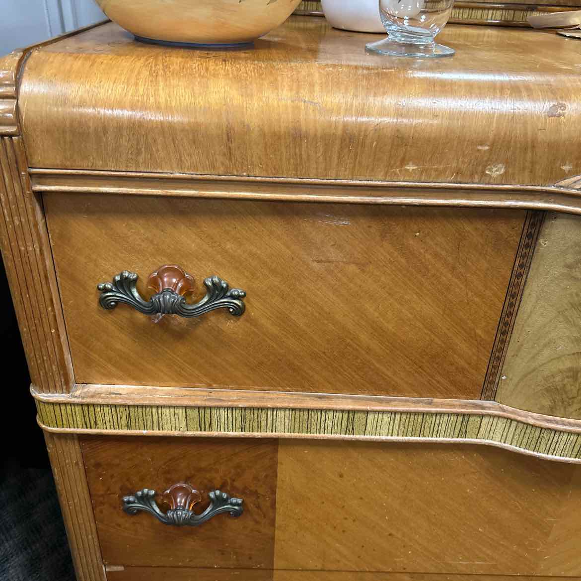 Vintage Art Deco Dresser & Mirror