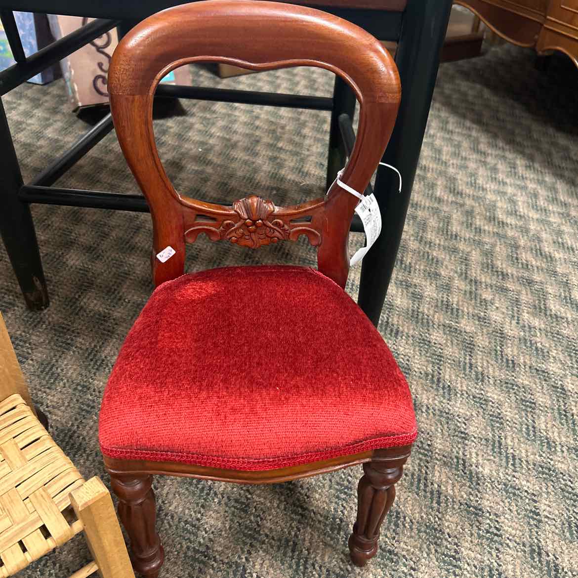 Wood w/Red Seat Doll Chair NEW