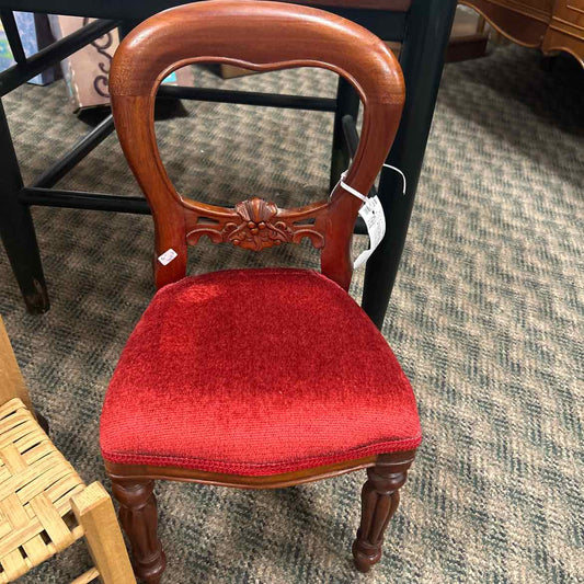 Wood w/Red Seat Doll Chair NEW