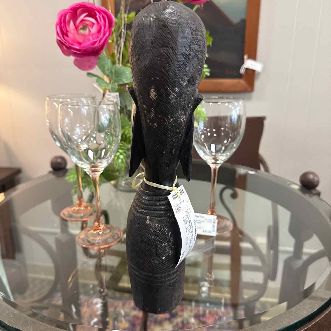 African Wooden Bust Sculpture