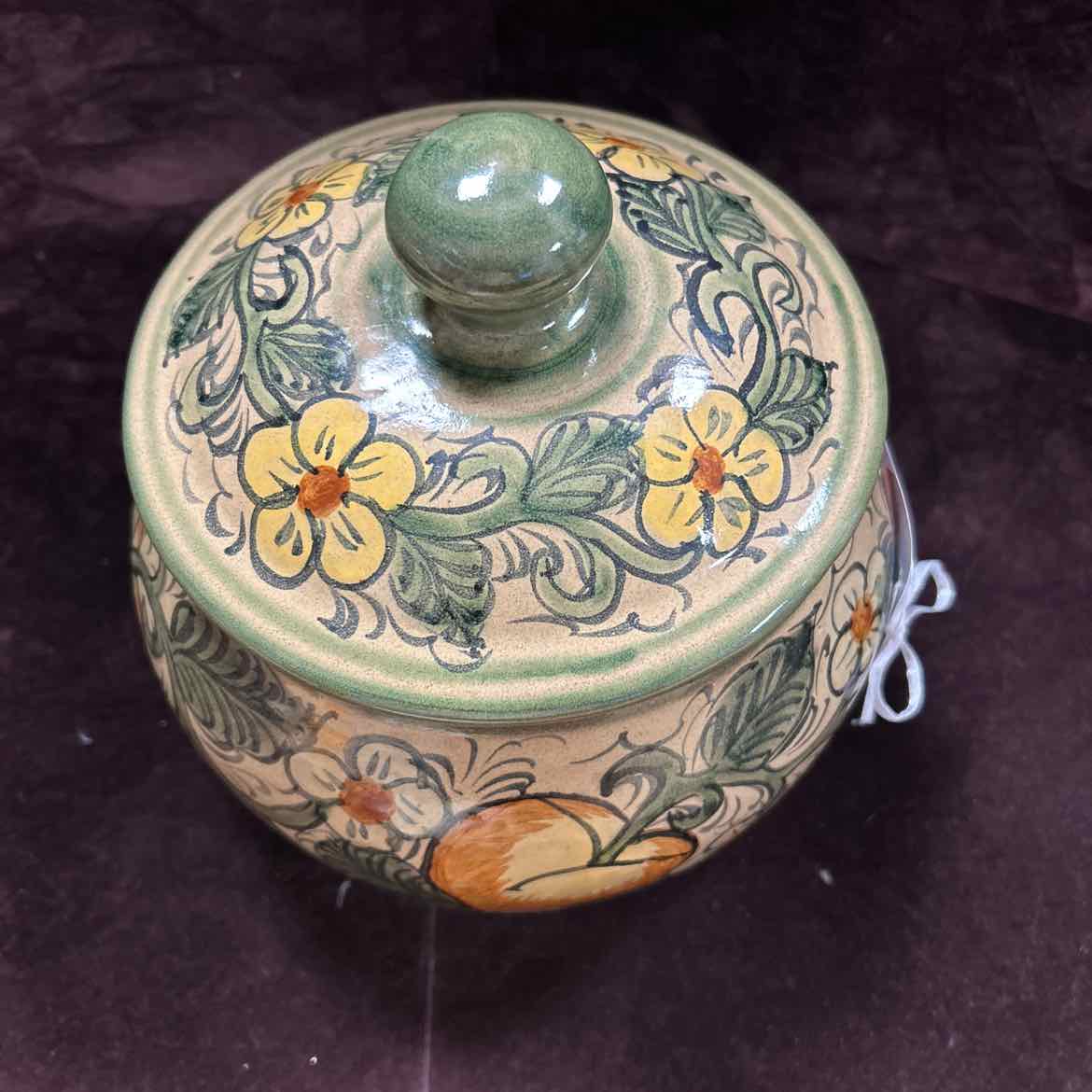 Multicolor Pottery Jar w/Lid