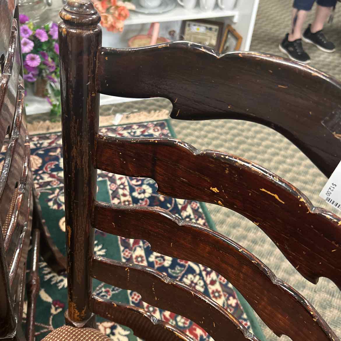 Black Wood Upholstered Chair