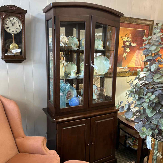 2 pc Lighted Curio Cabinet