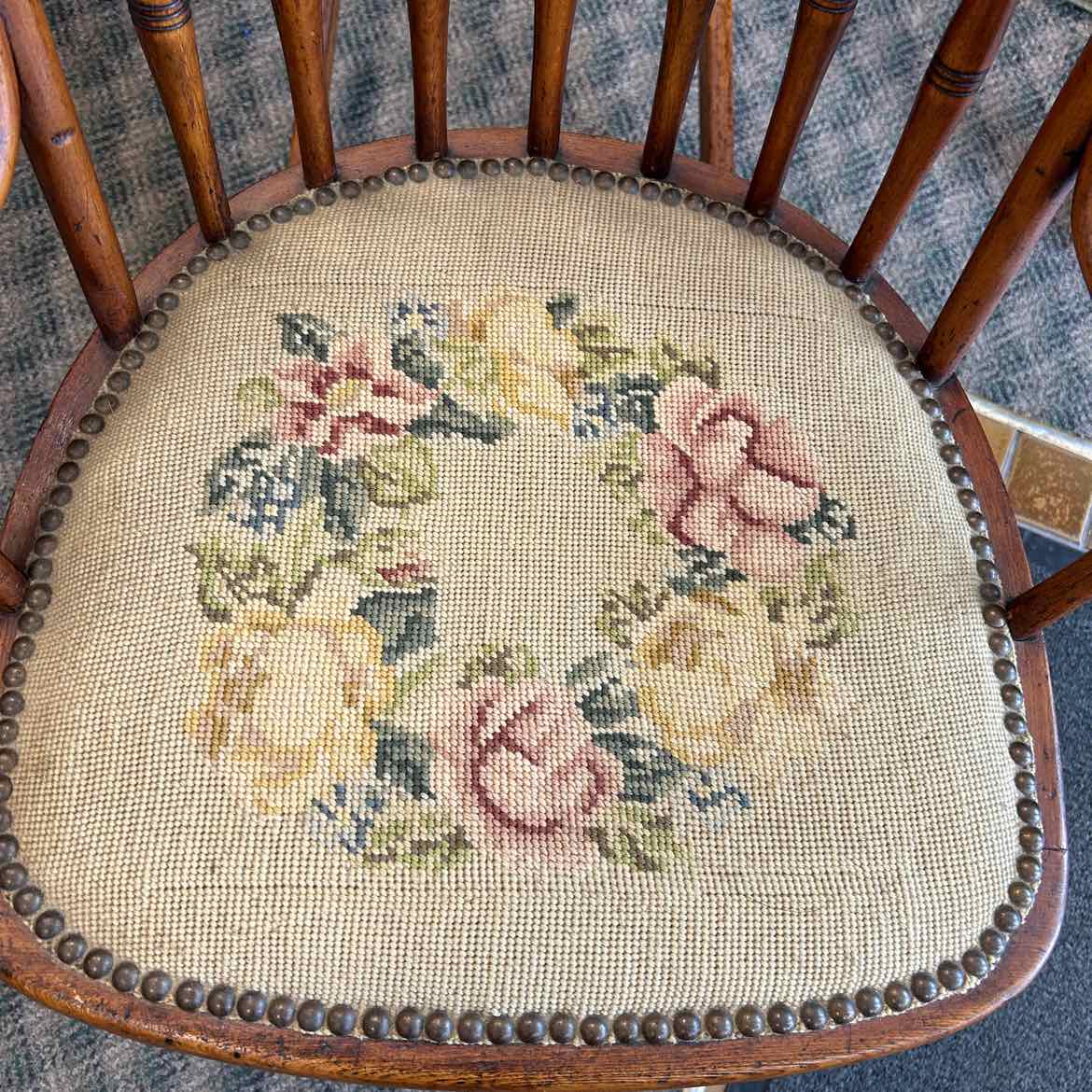 Vintage Rocker w/Needlepoint Seat