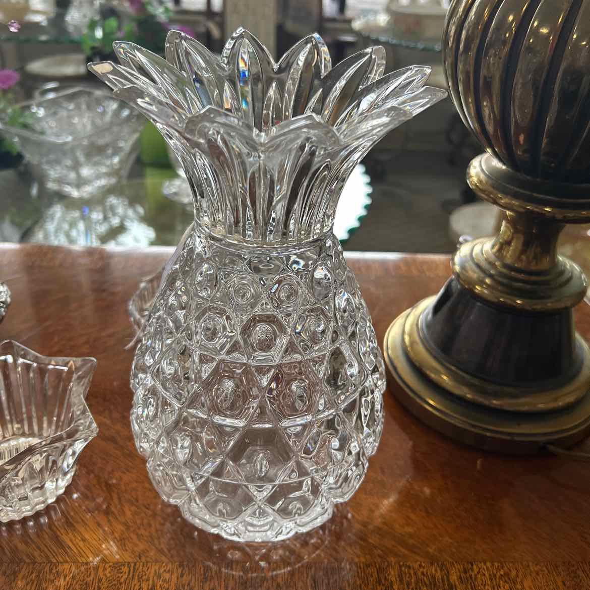 Crystal Pineapple Cut Glass Vase