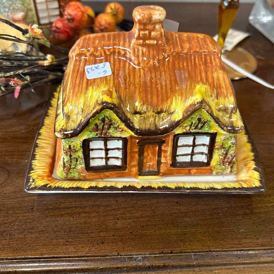 Vintage Pottery English Cottage Butterdish