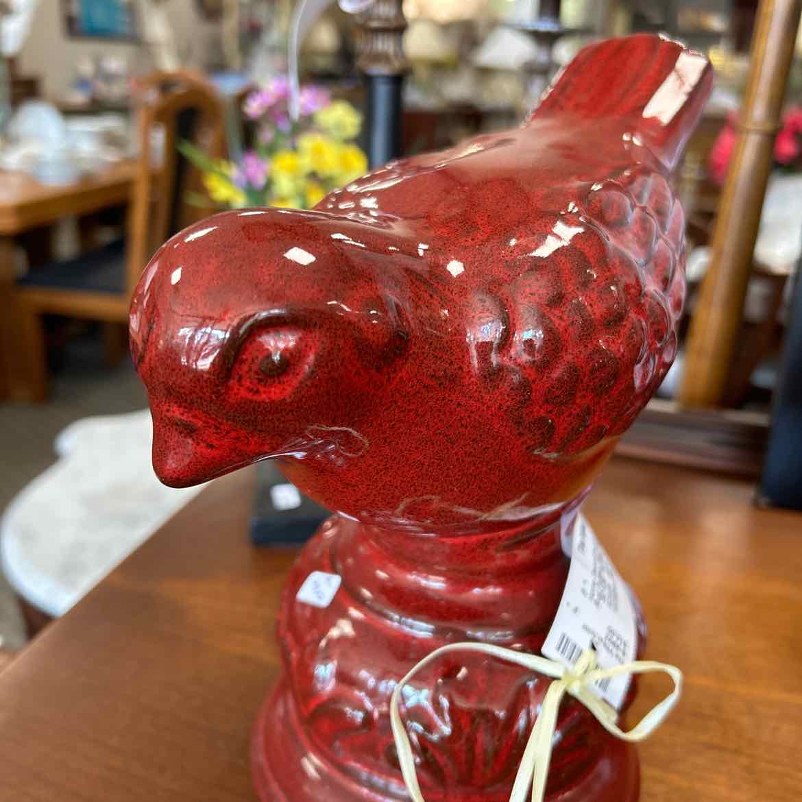 Rust Pottery Bird Figurine