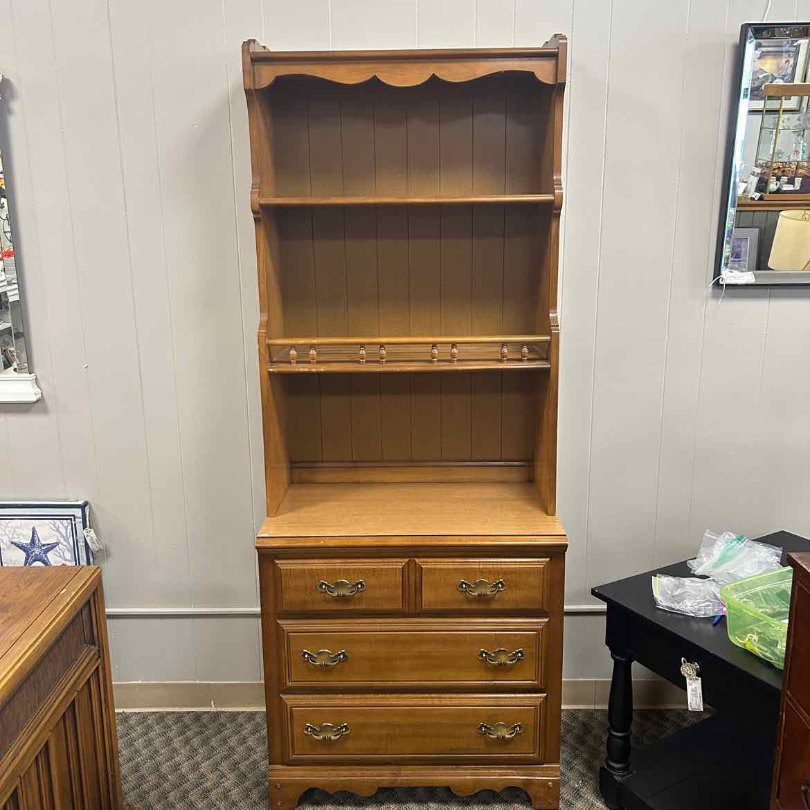 2 Shelf Light Wood Hutch