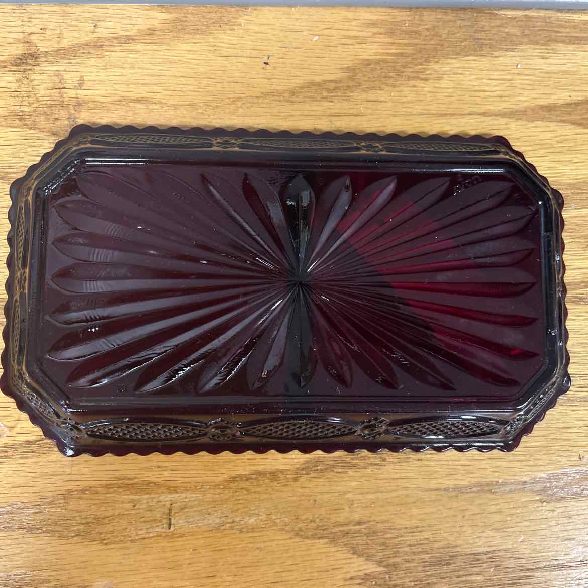Avon Ruby Cape Cod Rectangular Divided Dish