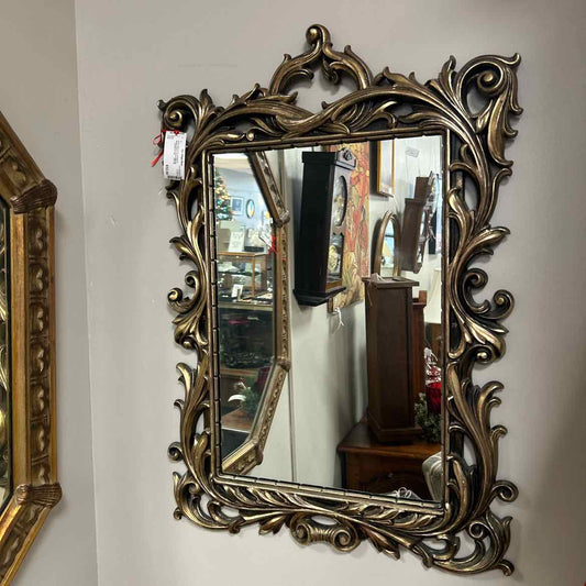 Brass Colored Scroll Mirror