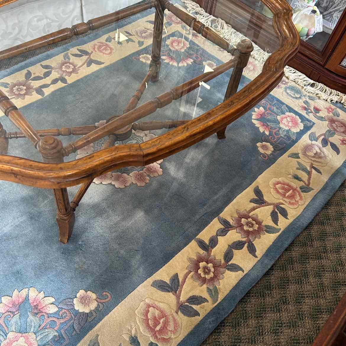 4x6 Blue/Cream Rug w/Flowers