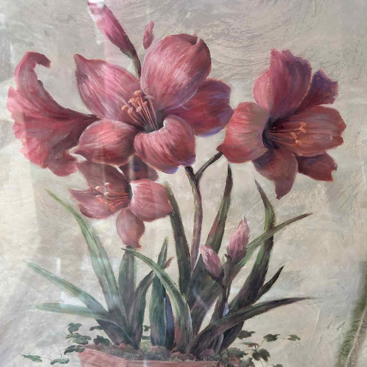 Large Picture of Red Flowers w/Ivy -Green Border