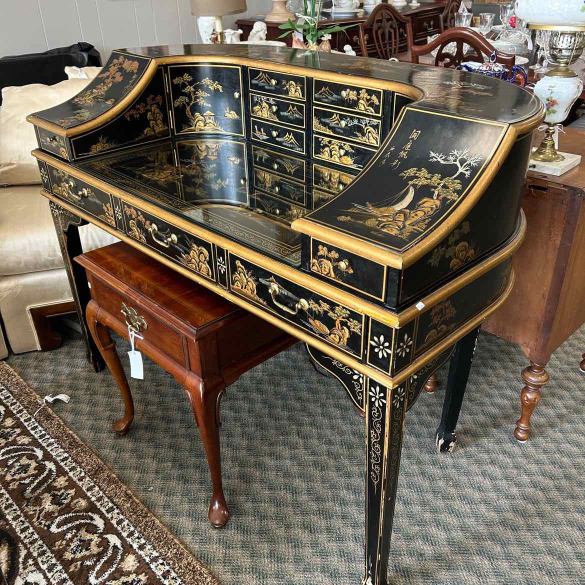 Wood Asian Secretary Desk AS IS