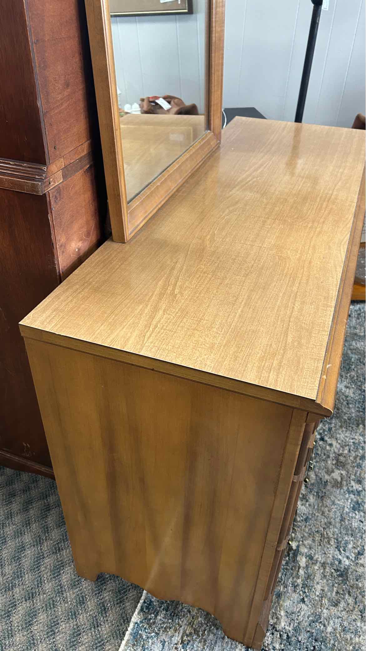 Wood Dresser w/Mirror