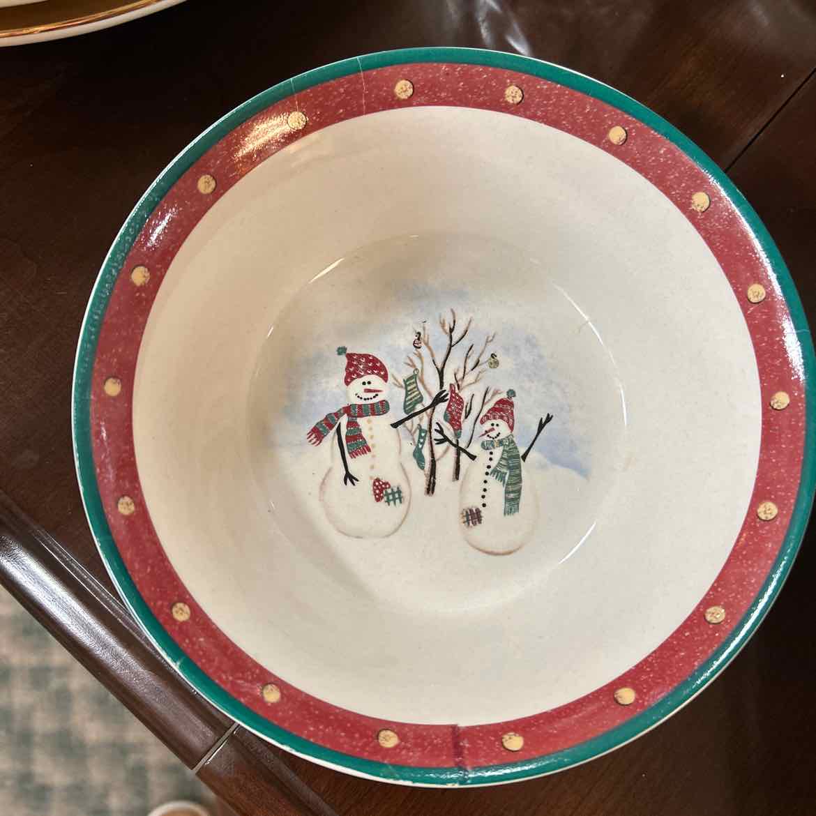 22 pc Snowman Dishes